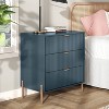 Festivo 3 Drawer Nightstand Navy: Scandinavian Modern Style, MDF Construction, Storage Solution with Anti-Tip Hardware - 3 of 4
