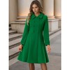 Allegra K Women's Winter Vintage Collared A-Line Double Breasted Long Swing Overcoat - 2 of 4