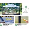 AMERLIFE Greenhouse, Polycarbonate Structure with Aluminum Frame, Dual Swing Doors, Black - 4 of 4