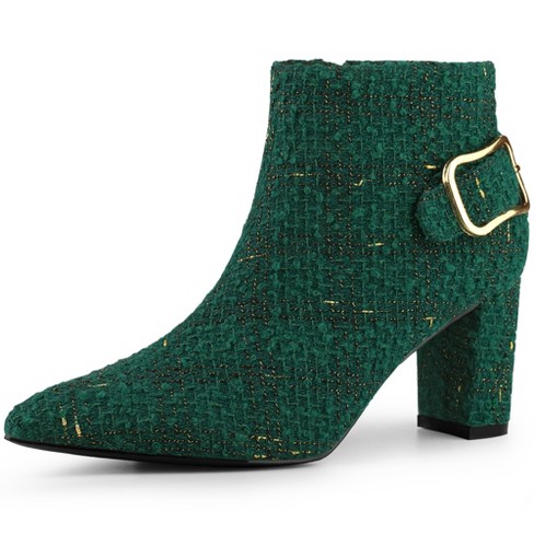 Green plaid outlet boots