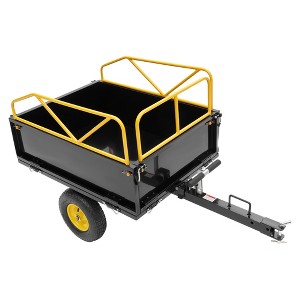 Tow-Behind Dump Cart,Heavy-Duty Garden Utility Trailer, Removable Sides & Handle, ATV/UTV Lawn Mower Tractor - 1 of 4