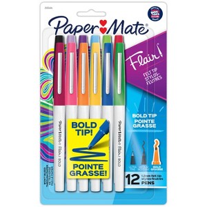 Paper Mate Flair Pens 12ct Bold Colors - 1 of 4