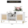TV Stand with Straw Rattan Sliding Door, TV Cabinet for 65 Inch TV, Multi-Functional TV Console Table, for Living Room Bedroom - 2 of 4