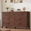 GustoWave Farmhouse Retro Bedroom Dresser with 7 Drawers, Horizontal 54'' Wooden Chest of Drawers with Metal Handles - 4 of 4