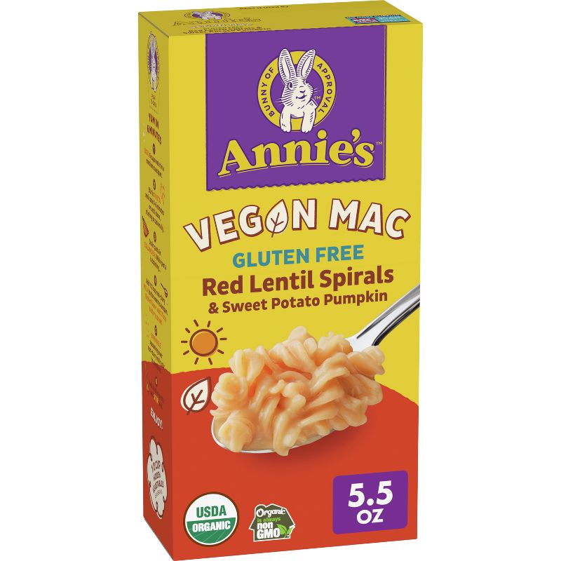Annie&#39;s Organic Gluten Free Vegan Red Lentil Sweet Potato Pumpkin Macaroni &#38; Cheese - 5.5oz, 1 of 14