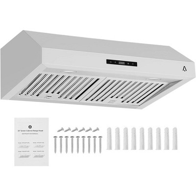 30 Inch Under Cabinet Range Hood, Stainless Steel Kitchen Range Hood with 3 Speed Touch Control & 400 CFM Suction Power