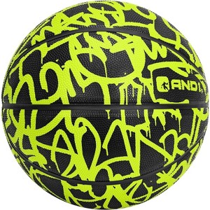 AND1 Fantom Graffiti Rubber Basketball, Youth Size 5 (27.5 Inches), Made for Indoor/Outdoor Use, Sold Deflated, Pump Not Included, Volt - 1 of 4