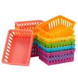Bright Creations 12 Pack Colorful Plastic Classroom Storage Bins for Organizing Rainbow Containers for Kids School Supplies, 6 Colors, 6.1 x 4.8 in