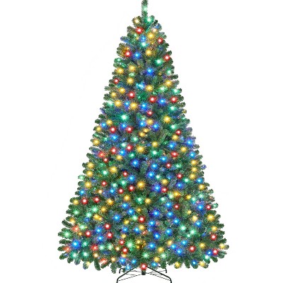 Yaheetech 4.5Ft/6Ft/7.5Ft/9Ft Pre-lit Spruce Artificial Christmas Tree with LED Lights