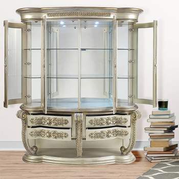 81" Danae Decorative Storage Cabinet Champagne and Gold Finish - Acme Furniture