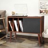 Rustic Wooden Record Player Stand with 4 Cabinets, Charging Station&Sliding Door,Holds Up to 300 Albums, Turntable Storage Cabinet for Living Room - 4 of 4