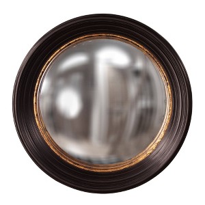 Howard Elliott 25" Rex Convex Accent Wall Mirror Brown: Modern Grooved Edge, Polyurethane Frame, Wall Mount - 1 of 4