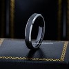Jewelry Avalanche 4mm Steel Beveled Black IP Tungsten Carbide Men Women Wedding Band - 2 of 4
