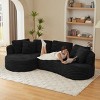 Dolonm 121" Modern Curved L-shaped Sofa,Compression Boneless Sofa,Minimalist Design,Corduroy Fabric,No Assembly,for Living Room,Bedroom - 4 of 4