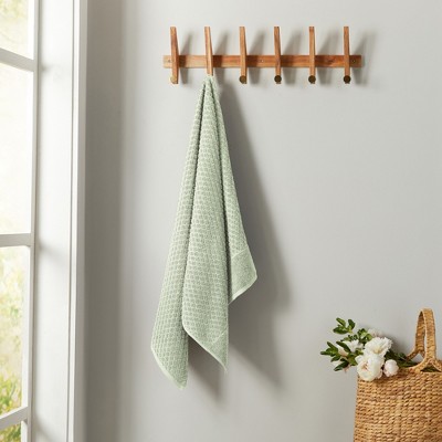 Pale Green Cotton Diamond Textured Kids Washcloth Set
