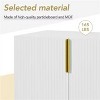 Modern 4-Door Sideboard Buffet Cabinet with Wavy Stripe Doors, Adjustable Shelves and Gold Metal Handles for Dining Room, Living Room - 4 of 4