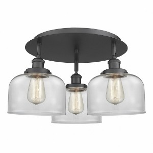 Bell - 3 Light Flush Mount In Art Deco Style-9.25 Inches Tall and 19.75 Inches Wide - 1 of 1