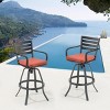 2pk Outdoor Cast Aluminum Swivel Bar Stool with Cushion Red - Crestlive Products: Patio Dining & Bistro Chairs - 2 of 4