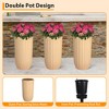 Modern Self Watering Pots for Indoor Outdoor Plants, Large Flower Pot with Water Monitoring Device and Hidden Wheels, Garden Pot - 3 of 4