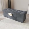 Home Design Chico 42" Tufted Upholstered Folding Storage Bench With Pocket - 2 of 4