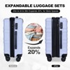 NAYSAYE Bag and Luggage Sets 3 Piece Hardshell Set TSA Approved Lock with Smooth Spinner Wheels for Travelers, Purple, 19.29"*12.6"*30.31" - 2 of 4