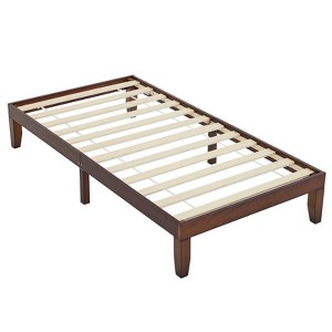 Karl Home Pine Wood Frame Twin Size Platform Bed Coffee Color - 1 of 4