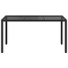 Garden Dining Table Black 59.1" x 35.4" x 29.5" Poly rattan - 3 of 4