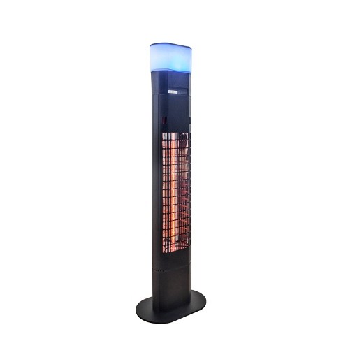 Freestanding Infrared Electric Outdoor Heater With Gold Tube u0026 Speaker -  Black - Energ+ : Target