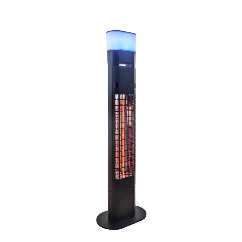 Freestanding Infrared Electric Outdoor Heater with Gold Tube &#38; Speaker - Black - EnerG+, 1 of 7
