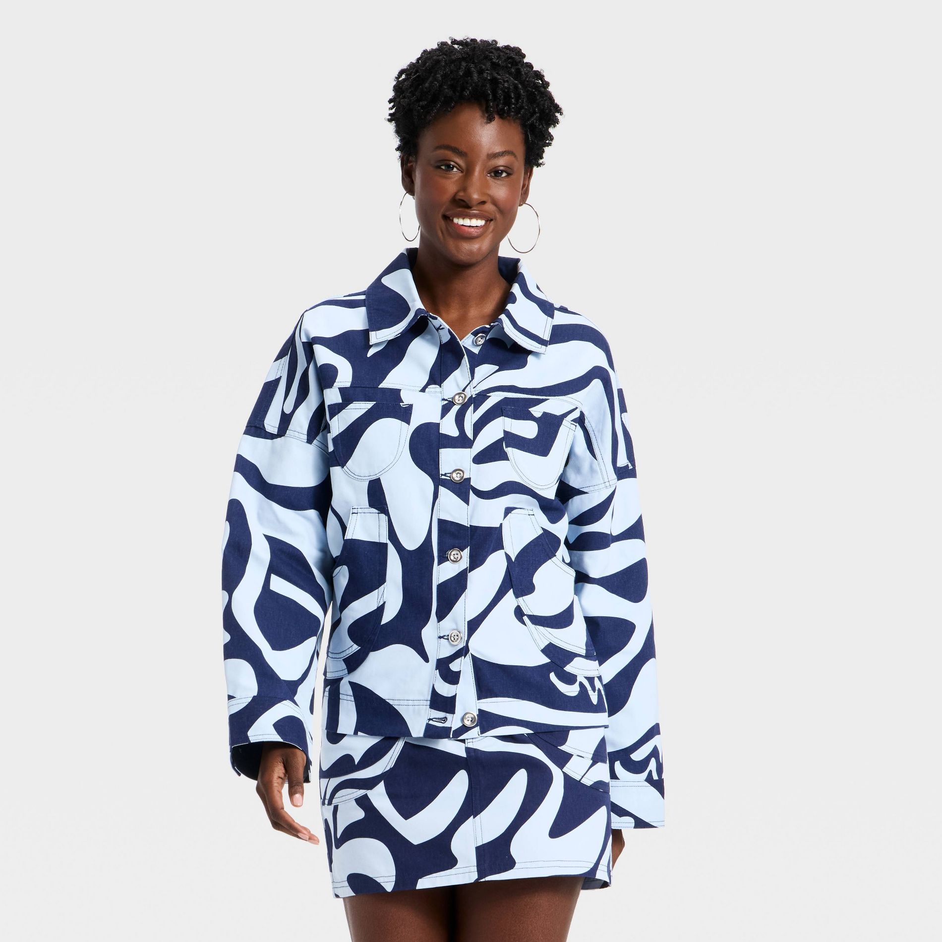 Black History Month Women's Cargo Jacket - Blue