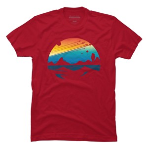 Men's Design By Humans Scenic colorful space view shuttle pilot science fiction art By happycolours T-Shirt - 1 of 4