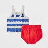 Baby Girls' Striped Sweater Set - Cat & Jack™ Red/Blue - 2 of 4