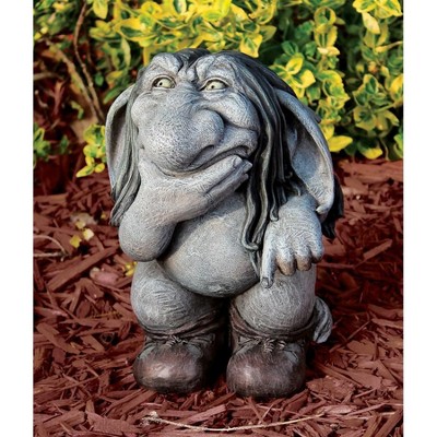 Design Toscano Pondering Sylvester, the Cynical Gnome Troll Statue