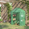 Outsunny 56" x 29" x 77" Walk-in Greenhouse Kit, Portable Green House with 3 Tier Shleves, Roll-Up Door, PE Cover for Backyard Garden - 2 of 4