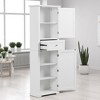 Tall Bathroom Storage Cabinet with Drawer and Adjustable Shelf, Freestanding MDF Cabinet with Painted Finish and Anti-Tip Device - 3 of 4