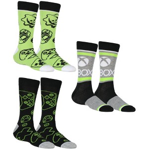 XBOX Video Game Socks 3 Pair Gamer Pack Mix and Match Mid-Calf Crew Multicolored - 1 of 4
