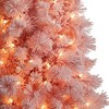 Nearly Natural 7-ft Holiday Pink Cashmere Christmas Tree with 300 lights and 599 Bendable Branches - 4 of 4