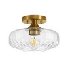 POWLIG Modern Gold Ceiling Light Fixture with Glass Shade, 9.84 inch Wide Semi-Flush Mount for Kitchen, Hallway, Bedroom - 4 of 4