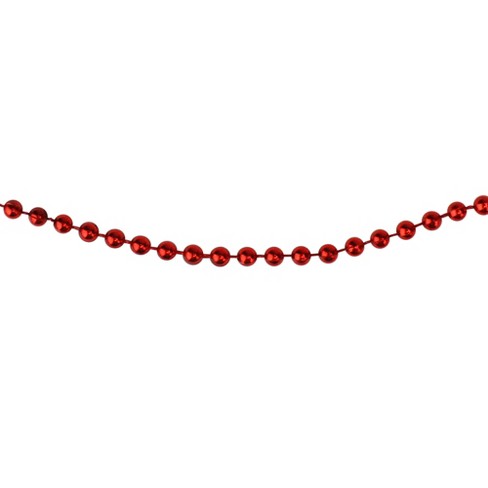 Northlight 15' X .25 Shiny Faceted Red Beaded Christmas Garland