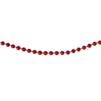 Northlight 66' x 0.15" Red Beaded Artificial Christmas Garland - Unlit