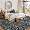 Washable Area Rugs Oriental Distressed Carpet with Non-Slip Backing, Traditional Floral Area Rug, Soft Vintage Printed Home Decor for Living Room - 3 of 4