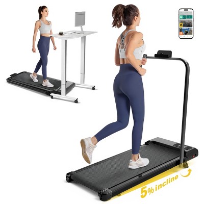 Redliro 2 in 1 Walking Pad Treadmill with Incline, Under Desk Treadmill with LED Display & APP for Home Office