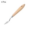 Unique Bargains Stainless Steel Flexible Pointy Wood Handle Painting Mixing Knife 4 Pcs - 3 of 4