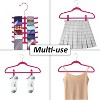 VECELO 30/50/60/100 pk Velvet Clothes Hangers Non Slip & Space-Saving Clothes Hangers with Finger Clips & Tie Rack 9 Color - 4 of 4