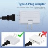 Itopfox 3 Way Flat Wall Outlet Extender with Swivel Plug - 2-Prong Mini Indoor Wall Tap, Outlet Splitter for Home & Travel, Type A, White (3 Pack) - 4 of 4