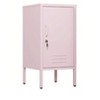 Pink Metal Locker End Table,Modern Minimalist Room Side Table With 2 Adjustable Shelf,Anti-Tilt Design,Multi Storage Cabinet For Living Room Bedroom, - 2 of 4