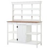 PAGED 66" Large Farmhouse Outdoor Potting Bench Table, Garden Potting Benches & Tables with 2 Drawers & Cabinet, 4-Tier Shelves Potting Table - 4 of 4