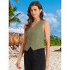 INSPIRE CHIC Women's Fashion Sleeveless Button Down V Neck Crop Summer Vest - 4 of 4