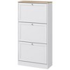 HOMCOM Narrow Shoe Storage Cabinet for Entryway with 3 Flip Drawers and Adjustable Shelves, Shoe Rack Organizer for 18 Pairs of Shoes - 4 of 4