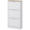 HOMCOM Narrow Shoe Storage Cabinet for Entryway with 3 Flip Drawers and Adjustable Shelves, Shoe Rack Organizer for 18 Pairs of Shoes, White - image 4 of 4